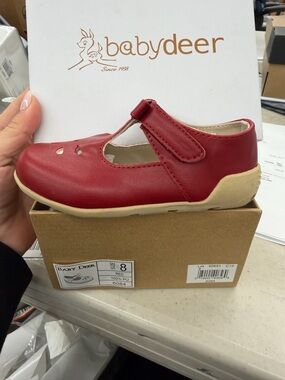 Baby Deer Red Hook-and-Loop Mary Jane Shoe